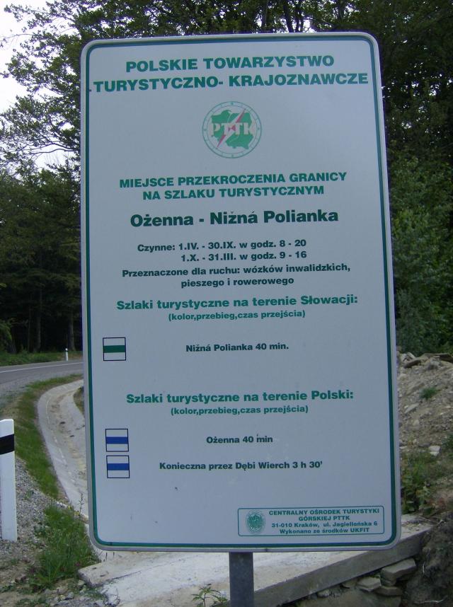 02 Hraničný priechod s PL: Nižná Polianka - Ožena